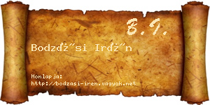 Bodzási Irén névjegykártya